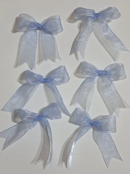 Pratikbox Fiyonk / Tül 2cm'lik / Hediyelik / Süsleme / MAVİ Renk / 50 Adet - Resim 4