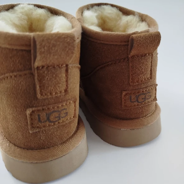 HAKİKİ SÜET DERİ KÜRKLÜ İNCE TABAN KADIN BOT TABA - Resim 5