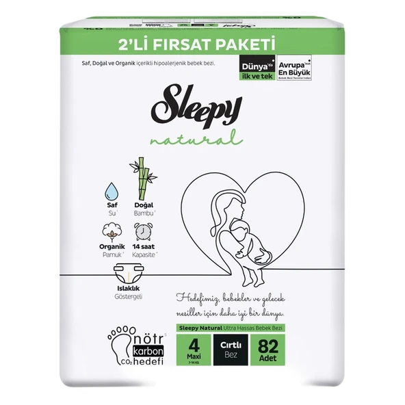 Sleepy Çocuk Bezi Natural 2'li Fırsat 4 Maxı 82'li ürün görseli
