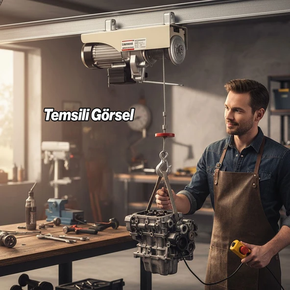 Elektrikli Vinç 250/500 KG Caraskal Güçlü Motorlu Çelik Halatlı Yük Kaldırma Makinesi asansör Vinci - Resim 3