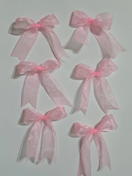 Pratikbox Fiyonk / Tül 2cm'lik / Hediyelik / Süsleme / PEMBE Renk / 50 Adet - Resim 3