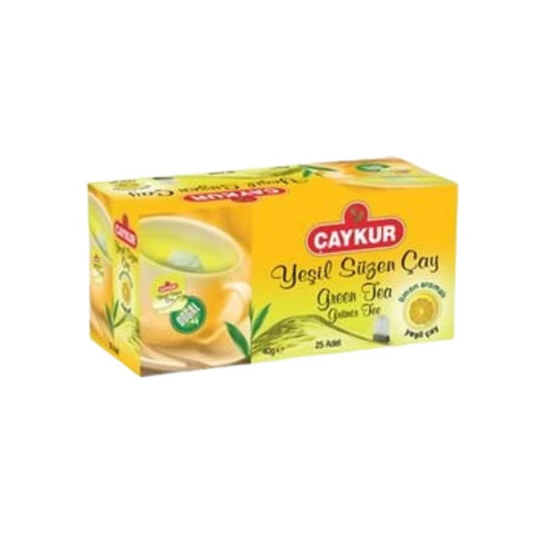 Çaykur Yeşil Çay Limonlu Poşet 25'li ürün görseli 1