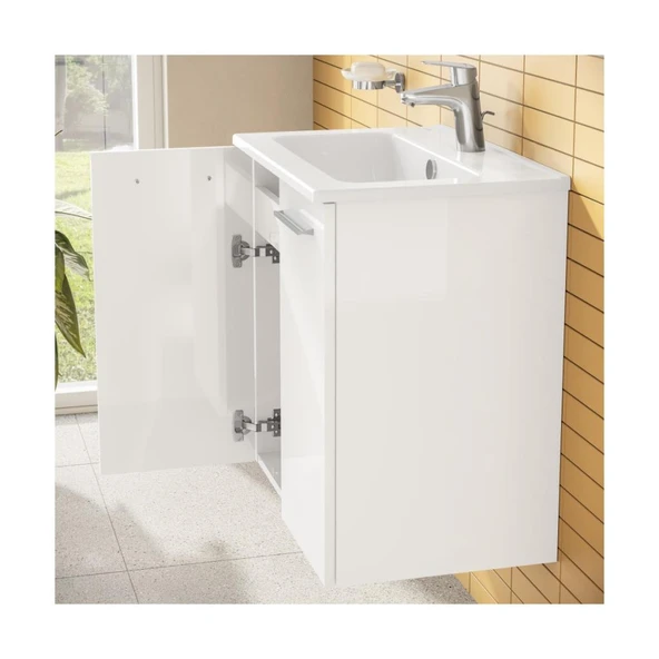 Ardea 69563 Banyo Dolabı Seti, Kapaklı, 60 cm, Parlak Beyaz - Resim 6