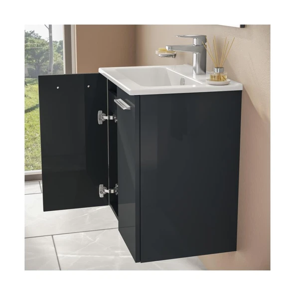 Ardea 69561 Banyo Dolabı Seti, Kapaklı, 60 cm, Parlak Antrasit - Resim 4