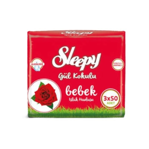 Sleepy Islak Havlu Gül Kokulu 150'li ürün görseli