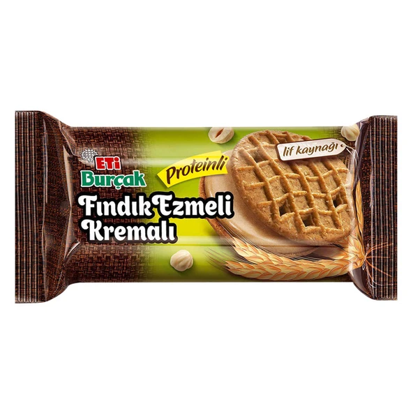 Eti Bisküvi Burçak Fındık Ezmeli Kremalı Proteinli 158 Gr ürün görseli 1