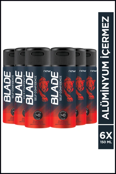 Blade Self Confidence Erkek Deodorant 6x150ml Leke Bırakmaz ürün görseli 1