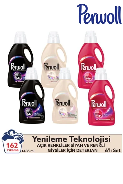 Perwoll Yenileme Renkliler 2x Siyahlar 2x Açık Renkliler 2x 1.485 ml 27 Yıkama (162yıkama ) ürün görseli 1