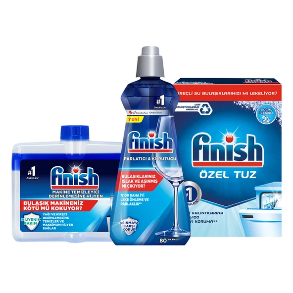 Finish Temizlik Ve Bakım Seti Parlatıcı 400 Ml - Makine Temizleyici 250 Ml - Tuz 550 Gr ürün görseli 1