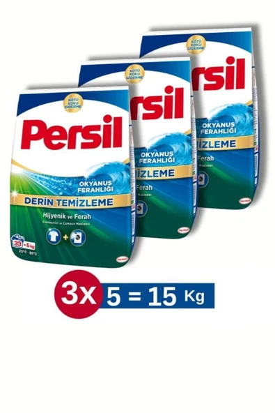 Persil Okyanus Ferahlığı Toz Çamaşır Deterjanı 33 Yıkama  5 kg 3'lü Set ürün görseli