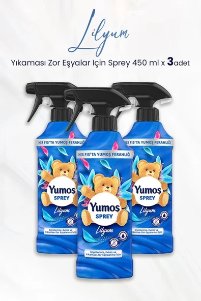 Yumoş Sprey Yıkaması Zor Eşyalar Için Lilyum 450 ml x 3 Adet ürün görseli 1