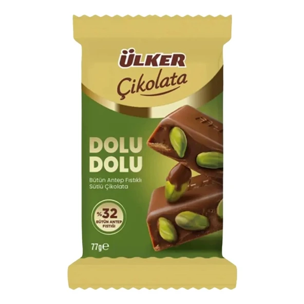 Ülker Çikolata Dolu Dolu Antep Fıstıklı 77 Gr ürün görseli