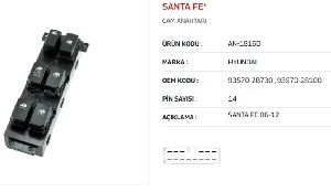 Unıversal Santa Fe 06-12 Sol Dörtlü - Mcar-An1816d - Resim 1
