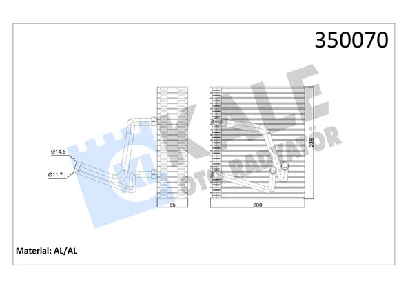 Renault Evaporator Megane I Scenic I - Kale 350070 ürün görseli 1