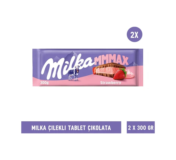 Milka Çilekli Çikolata 2 x 300 G ürün görseli