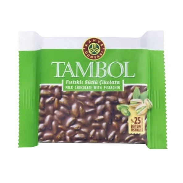 Kahve Dünyası Çikolata Tambol Bütün Fıstıklı Sütlü 77 Gr ürün görseli