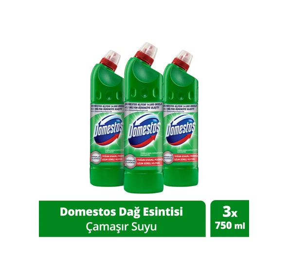 Domestos Çamaşır Suyu Yoğun Kıvamlı Maksimum Hijyen Dağ Esintisi 750 Ml X3 Adet ürün görseli
