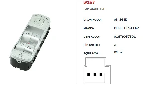Unıversal W167 Sol Dörtlü - Perdeli - Mcar-An564d - Resim 1