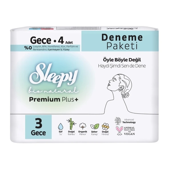 Sleepy Sleepy Bio Ped Deneme Gece 4'lü ürün görseli 1