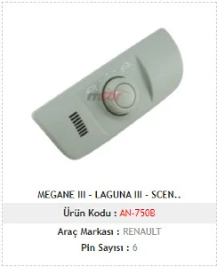 Unıversal Sunroof Anahtarı-Megane III - Laguna III - Scenic III - Mcar-An750b - Resim 1
