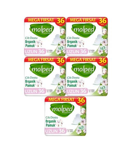Molped Pure & Soft Hijyenik Ped Uzun 5 x 36'lı ürün görseli 1