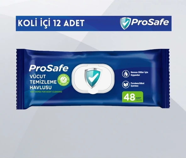 Yetişkin,hasta Vücut Temizleme Havlusu Paket Içi Adet: 48 Koli Içi Adet:12