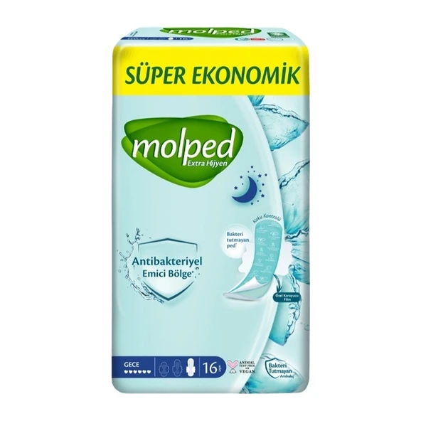 Molped Ped Antibakteriyel Gece 16'lı ürün görseli 1