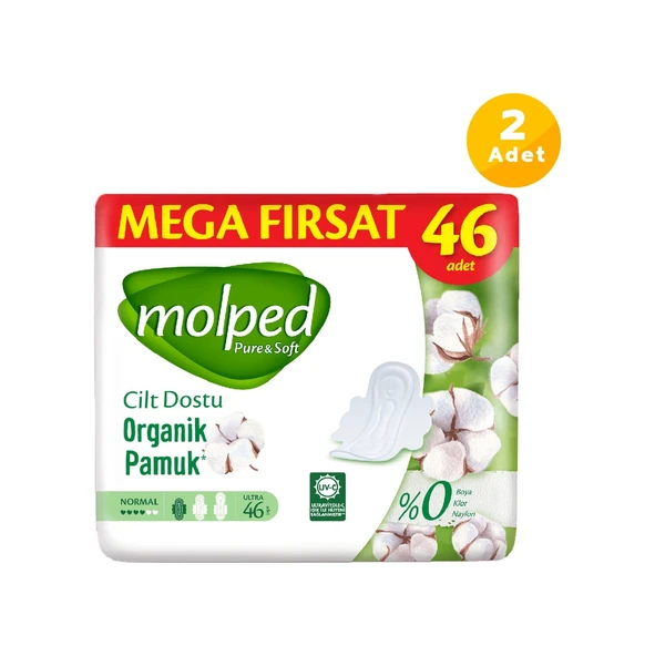 Molped Pure & Soft Mega Fırsat Hijyenik Ped Normal 2 x 46'lı ürün görseli 1