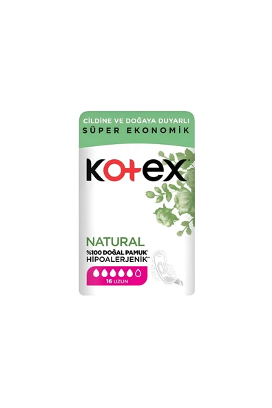 Kotex Naturel Hipoalerjenik Ped Uzun 18li ürün görseli 1