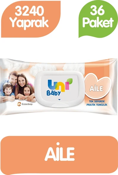 Uni Baby Aile Islak Havlu Mendil 90x36 3240 Yaprak ürün görseli