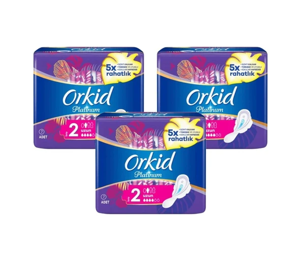 Orkid Platinum Hijyenik Ped Uzun 7'li X 3 Adet ürün görseli 1