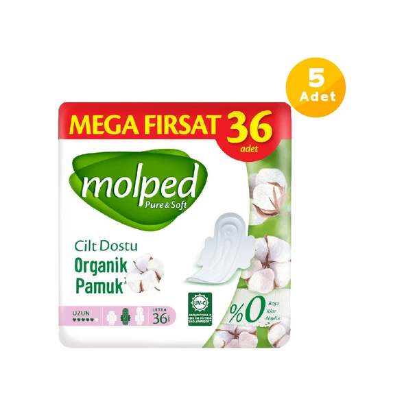 Molped Pure & Soft Mega Fırsat Hijyenik Ped Uzun 5 x 36'lı ürün görseli 1