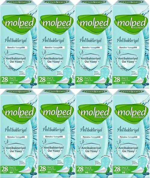 Molped Antibakteriyel İnce Günlük Ped 8 x 28'li ürün görseli 1