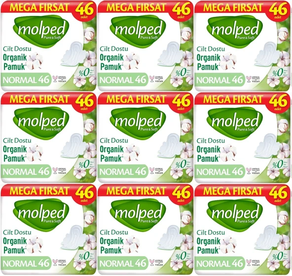 Molped Pure&soft Hijyenik Ped Normal 414 9pk 46 Adet Mega Pk ürün görseli 1