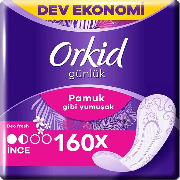 Orkid Pamuksu Deo Fresh Günlük Ped 160'lı ürün görseli 1