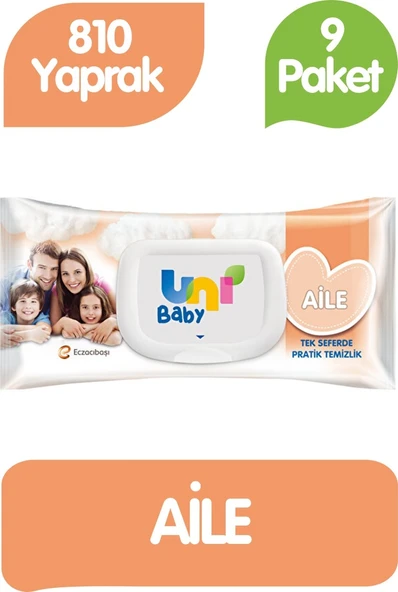 Uni Baby Aile Islak Havlu Mendil 90x9 810 Yaprak