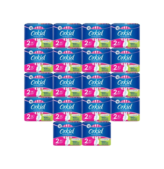 Orkid Ultra Extra Koruma Hijyenik Ped Uzun 18 x 7'li ürün görseli 1