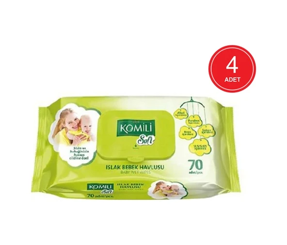 Komili Soft Islak Bebek Havlusu 4 X 70'Li ürün görseli