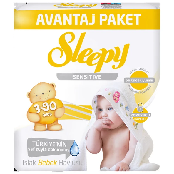 Sleepy Islak Havlu Sensitive 3x90'lı ürün görseli 1