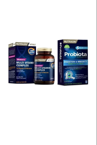 Nutraxin Multivitamin & Mineral Complex For Women 60 Tablet + Probiyotik Desteği 60 Tablet ürün görseli 1