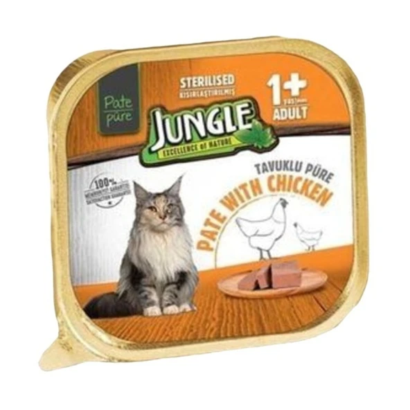 Jungle Mama Steril Kısır Kedi Maması Tavuklu Ezme 100 Gr ürün görseli 1