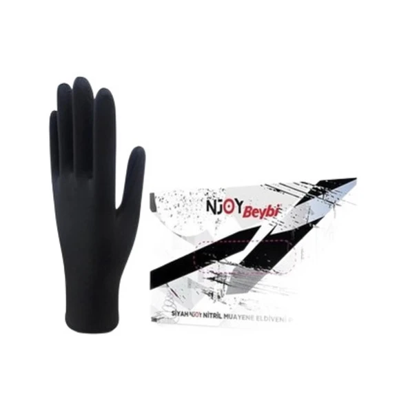 Beybi Beybi Muayene Medium Pudrasız Njoy Nitril Siyah Eldiven ürün görseli 1