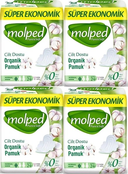 Molped Pure & Soft Süper Ekonomik Hijyenik Ped Normal 4 x 24'lü ürün görseli 1