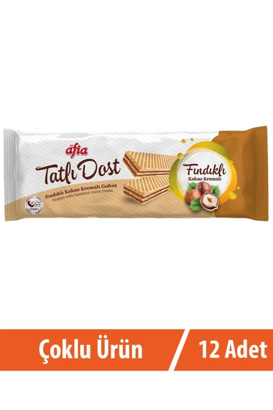 Afia Tatlı Dost Fındıklı Kakao Kremalı Gofret 12x140 Gr ürün görseli