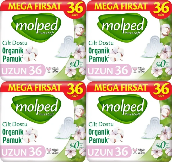 Molped Pure & Soft Hijyenik Ped Uzun 4 x 36'lı ürün görseli 1