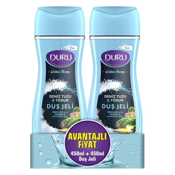Duru Duş Jeli Wellness Therapy Deniz Tuzu & Yosun 2x450 Ml ürün görseli 1
