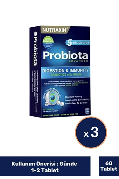 Nutraxin Probiota Advanced 60 Tablet 3 Adet ürün görseli