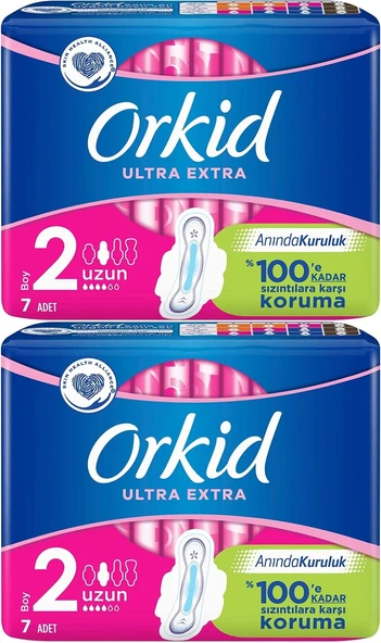 Orkid Ultra Extra Hijyenik Ped Uzun 2 x 7'li ürün görseli 1