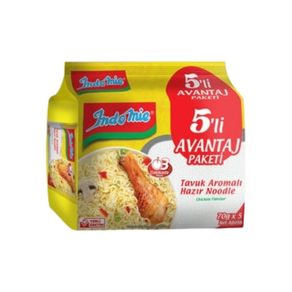 Indomie Noodle Tavuk Çeşnili Hazır 5'li ürün görseli