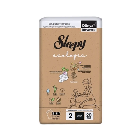 Sleepy Sleepy Ecologic Premium Plus Hijyenik Ped Uzun 20'li ürün görseli 1